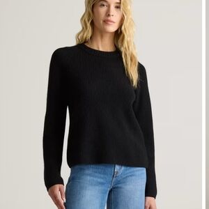 Quince Mongolian Cashmere Fisherman Crewneck Sweater